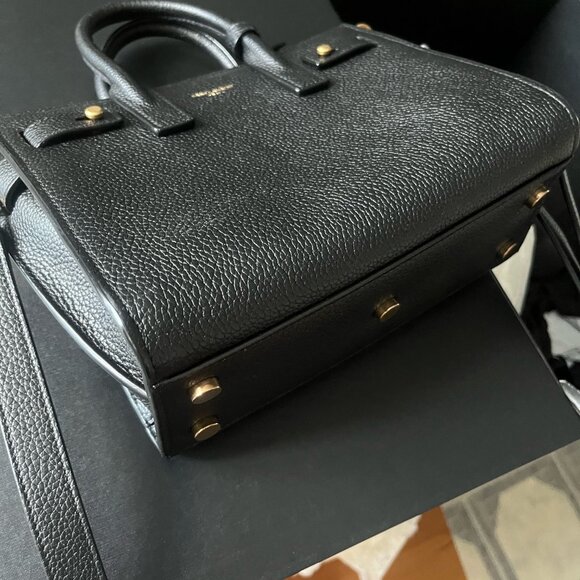 Saint Laurent Sac de Jour nano (Black, grained leather, brass) - Picture 4 of 5